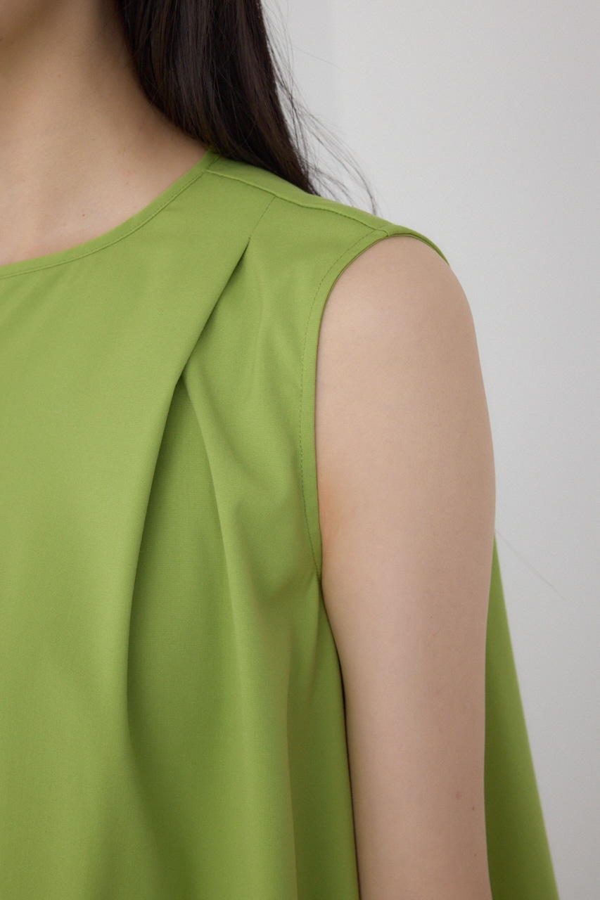 【PLUS】ランダムドレープブラウス LIME FREE