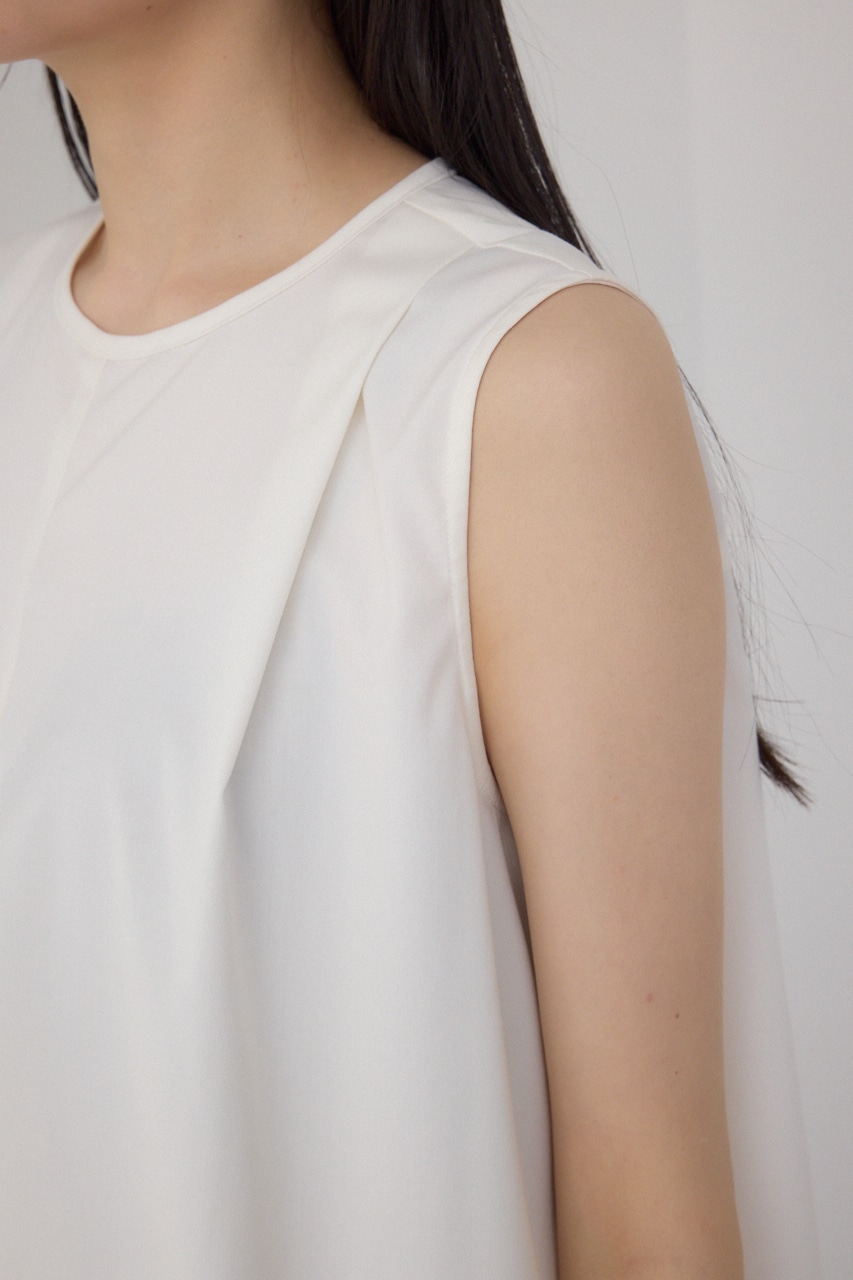 【PLUS】ランダムドレープブラウス WHT FREE