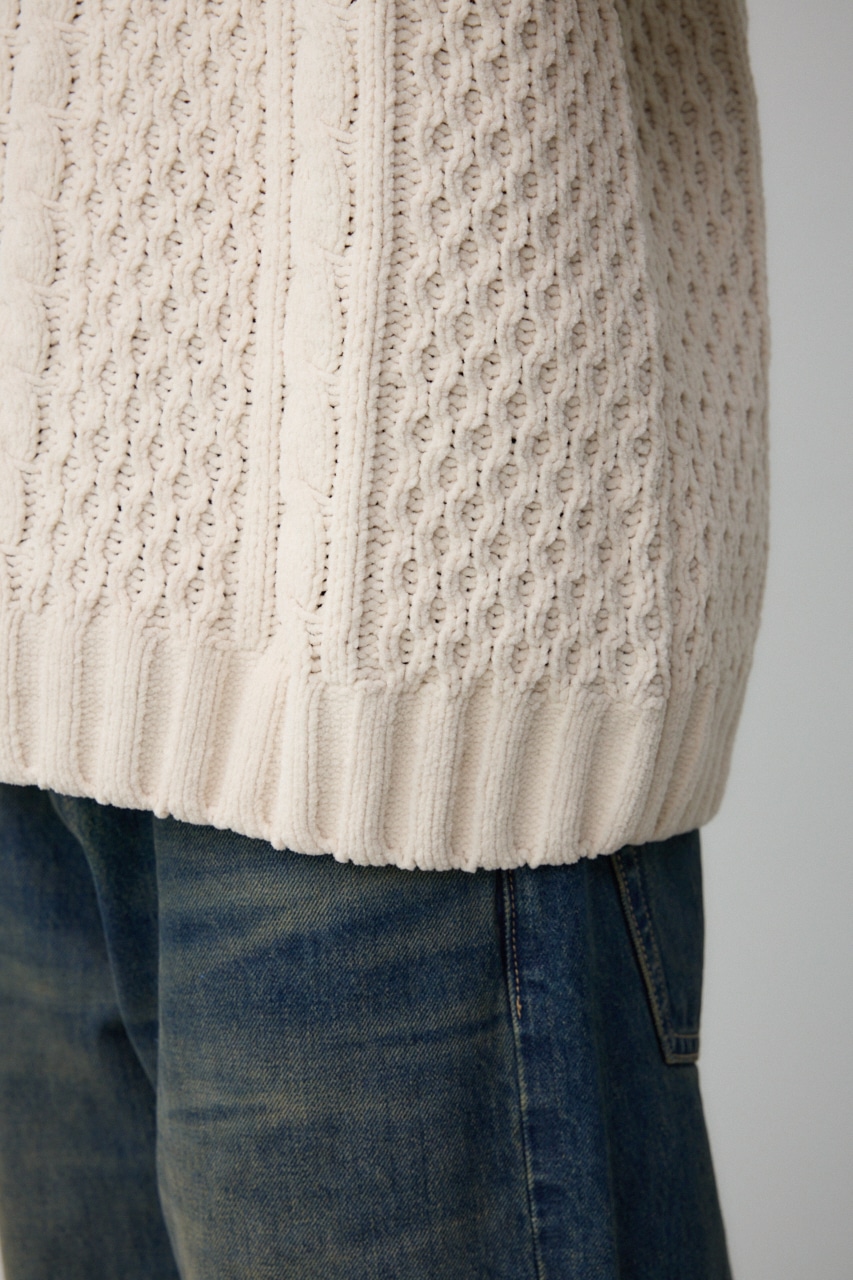 シェニールケーブルニット IVOY S-M