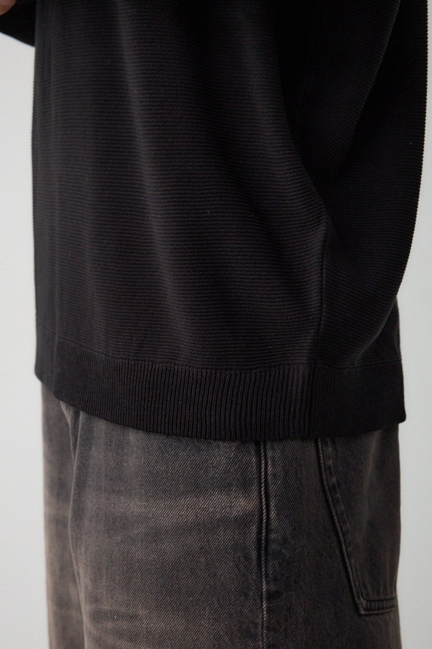 ベーシックガーターニット BLK M