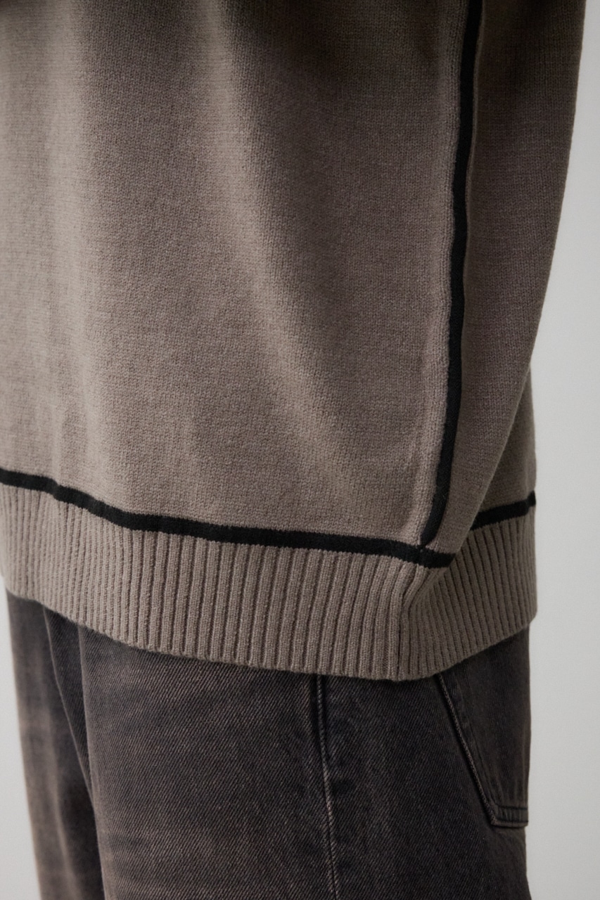 配色パイピングニット GRY FREE