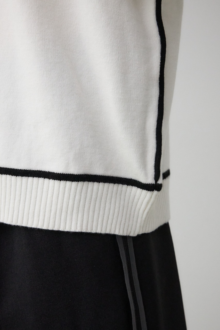 配色パイピングニット O/WHT FREE