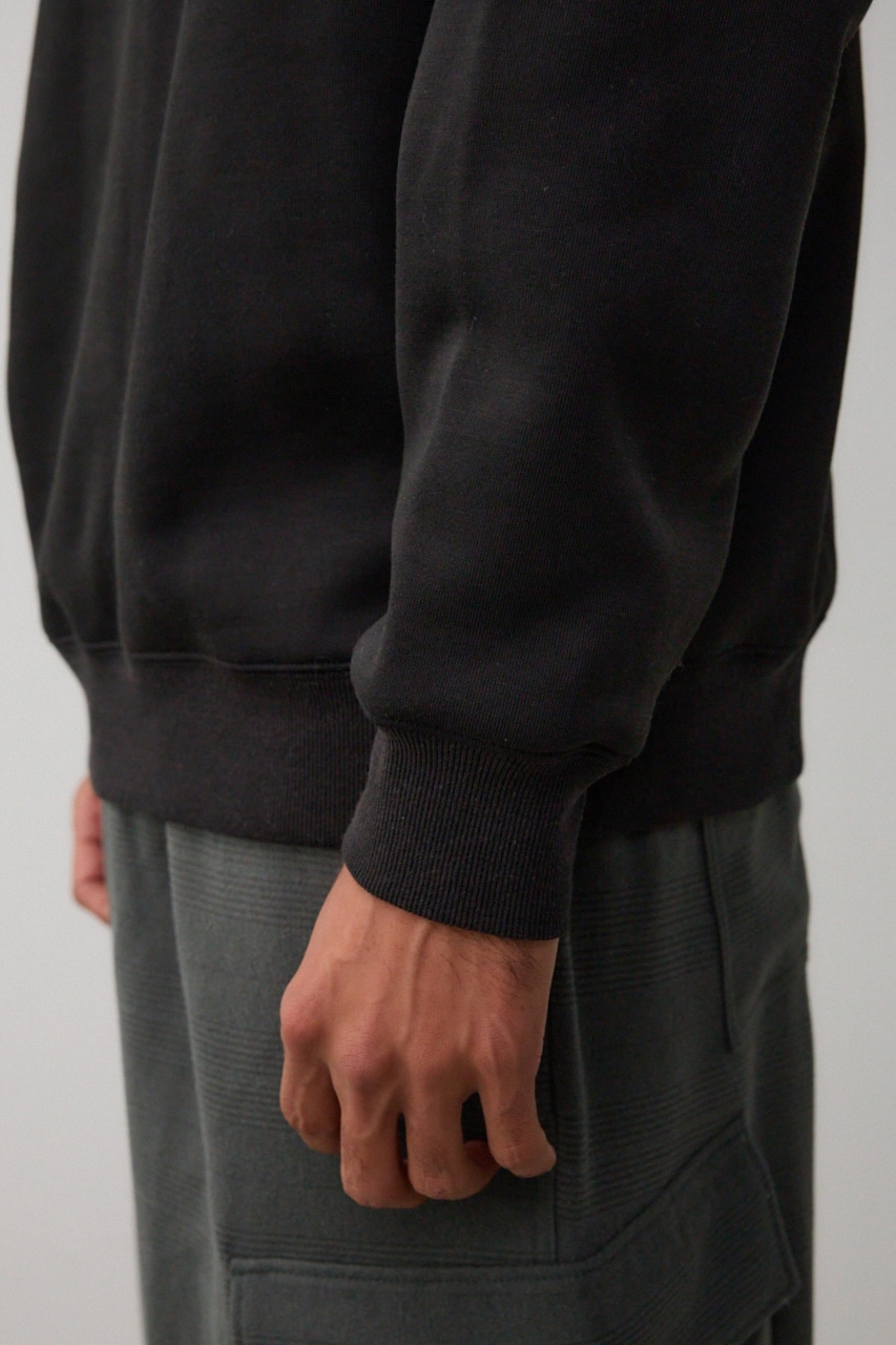 裏起毛ロゴハーフジッププルオーバー BLK FREE