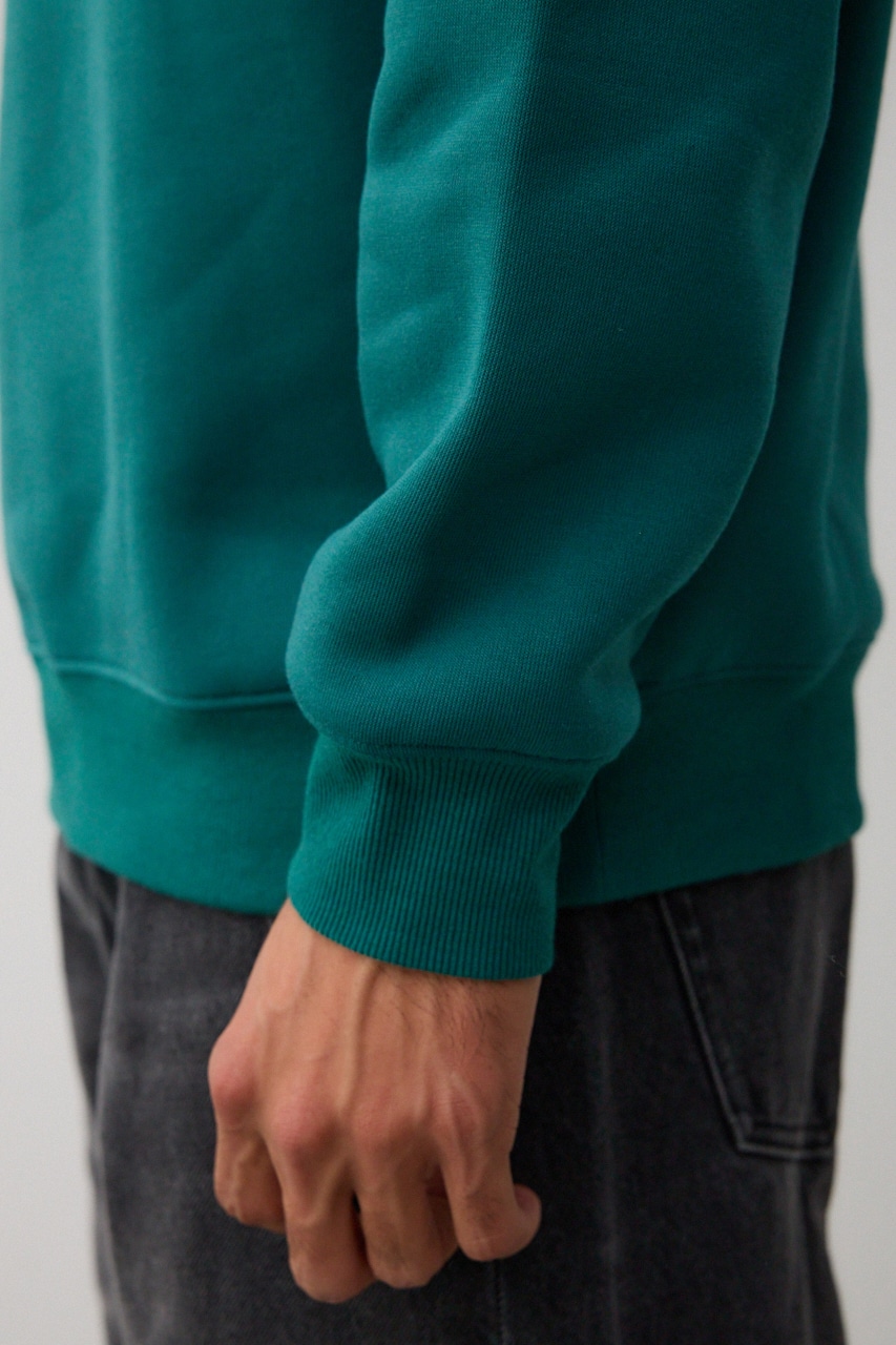 裏起毛ロゴハーフジッププルオーバー GRN FREE