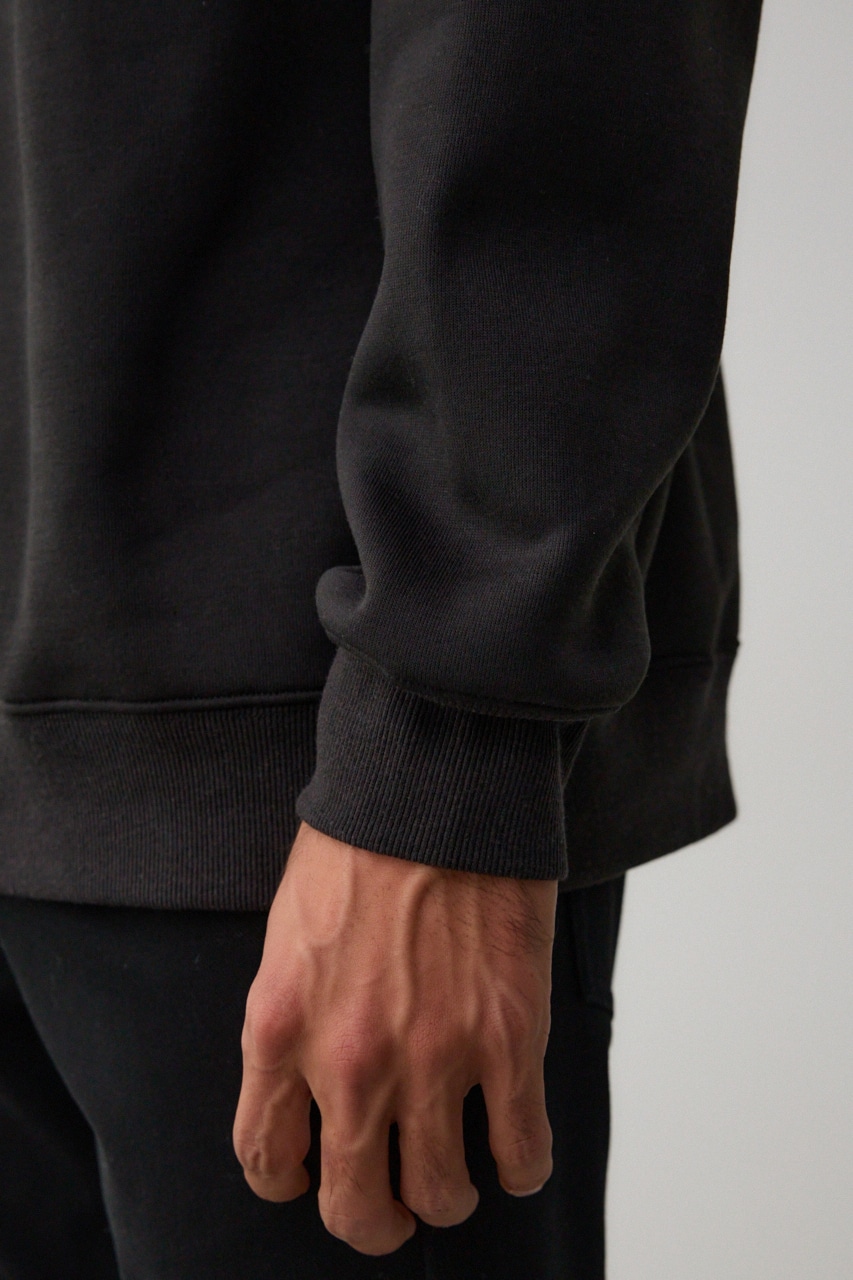 裏起毛ネック刺繍プルオーバー BLK L