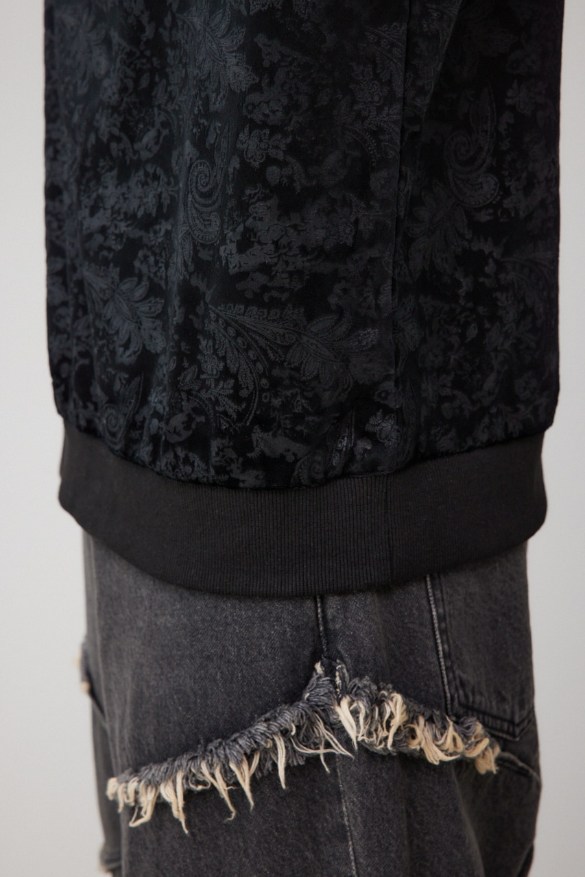 フェイクスウェードエンボスプルオーバー 柄BLK FREE