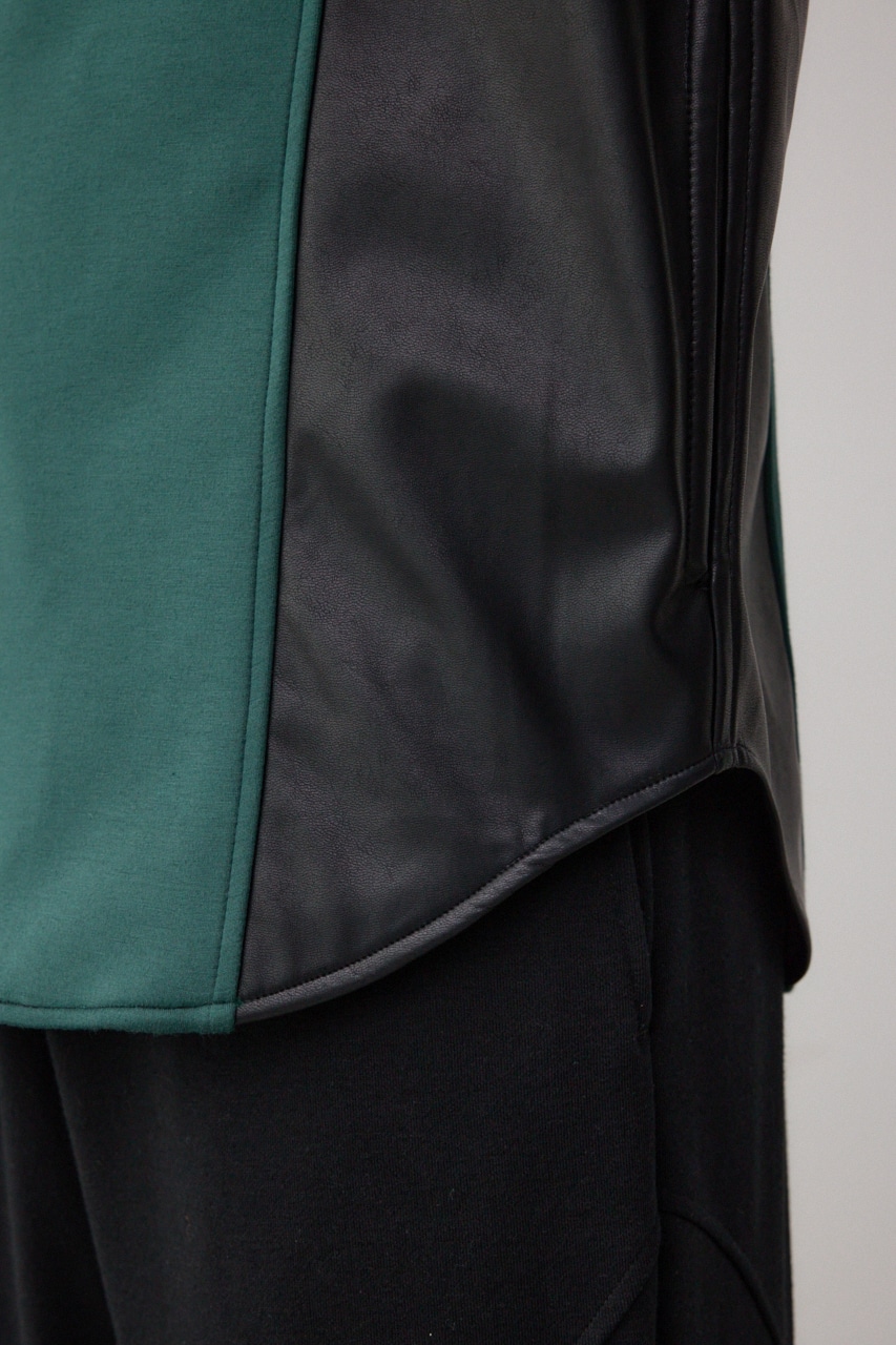 フェイクレザースウィッチングシャツ 柄KHA FREE