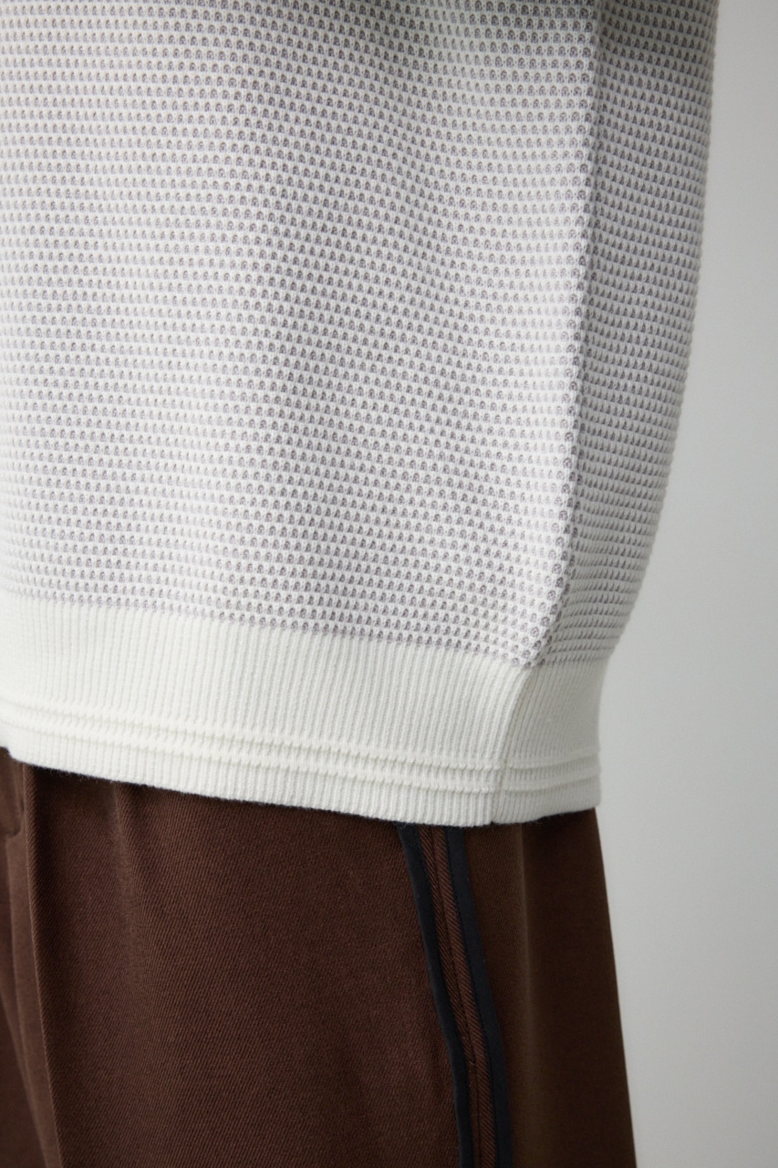 ハニカムベーシッククルーネックニット WHT L