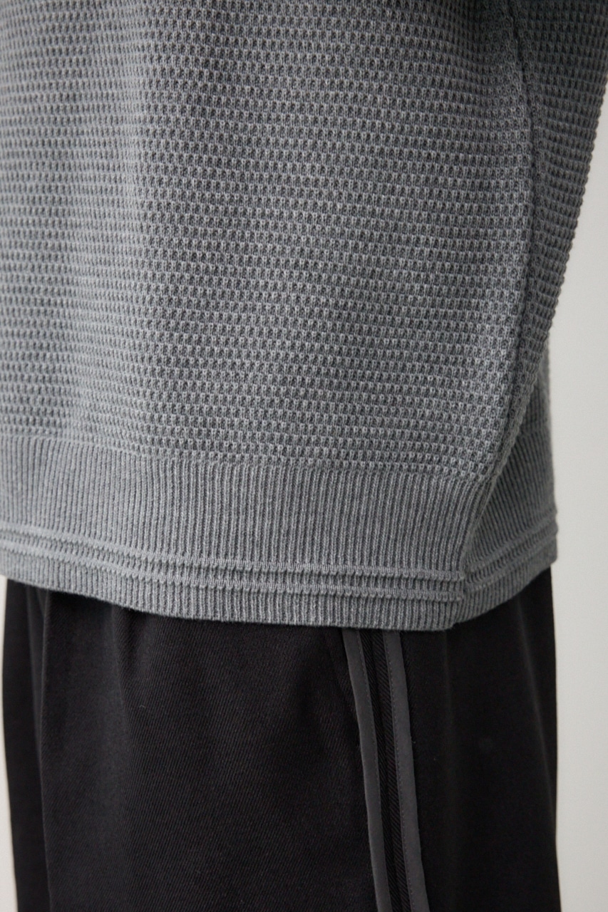 ハニカムタートルネックニット GRY M