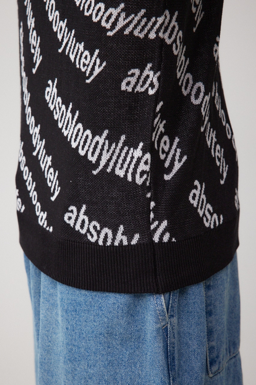 総柄ジャガードニットトップス 柄BLK FREE