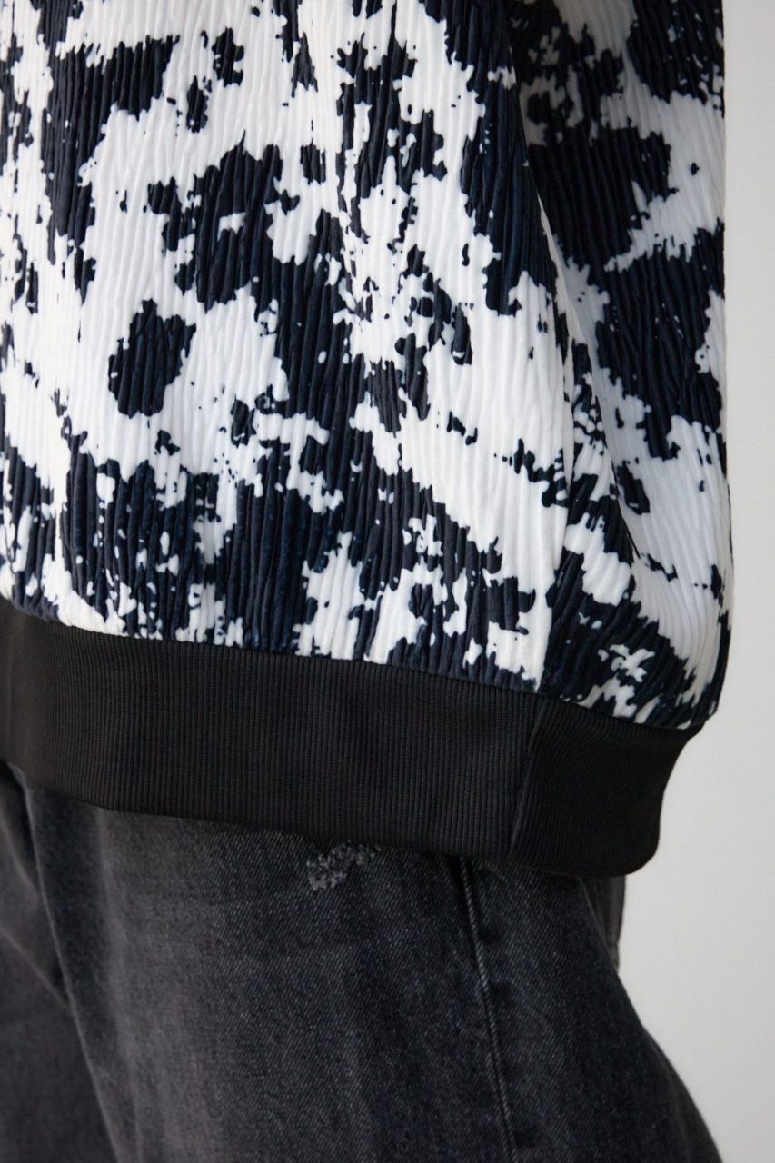 ベロアプリーツトップス 柄WHT FREE