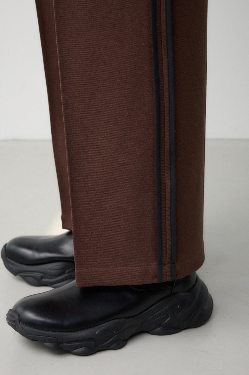 ツータックラインワイドパンツ BRN FREE