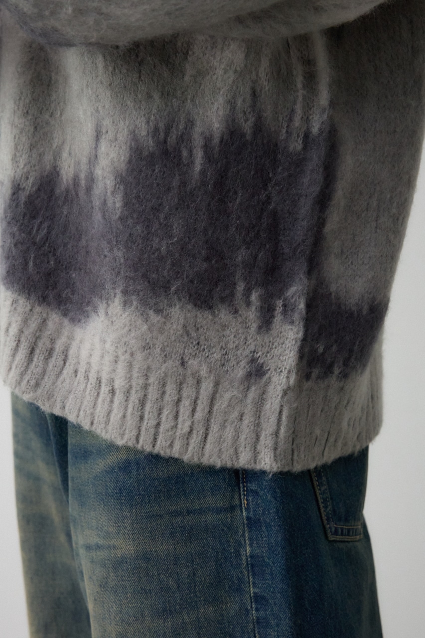 総柄モヘアライクカーディガン 柄GRY FREE