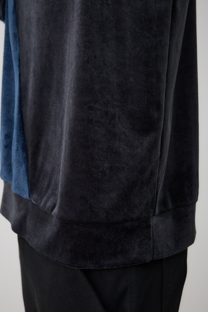 ファーパイルベロアドッキングトップス 柄NVY FREE