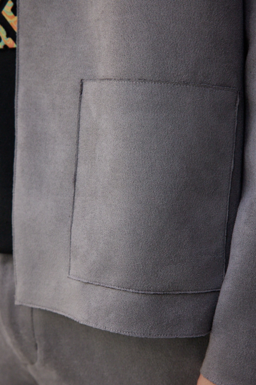 プリマベーラフェイクスウェードトッパー GRY M