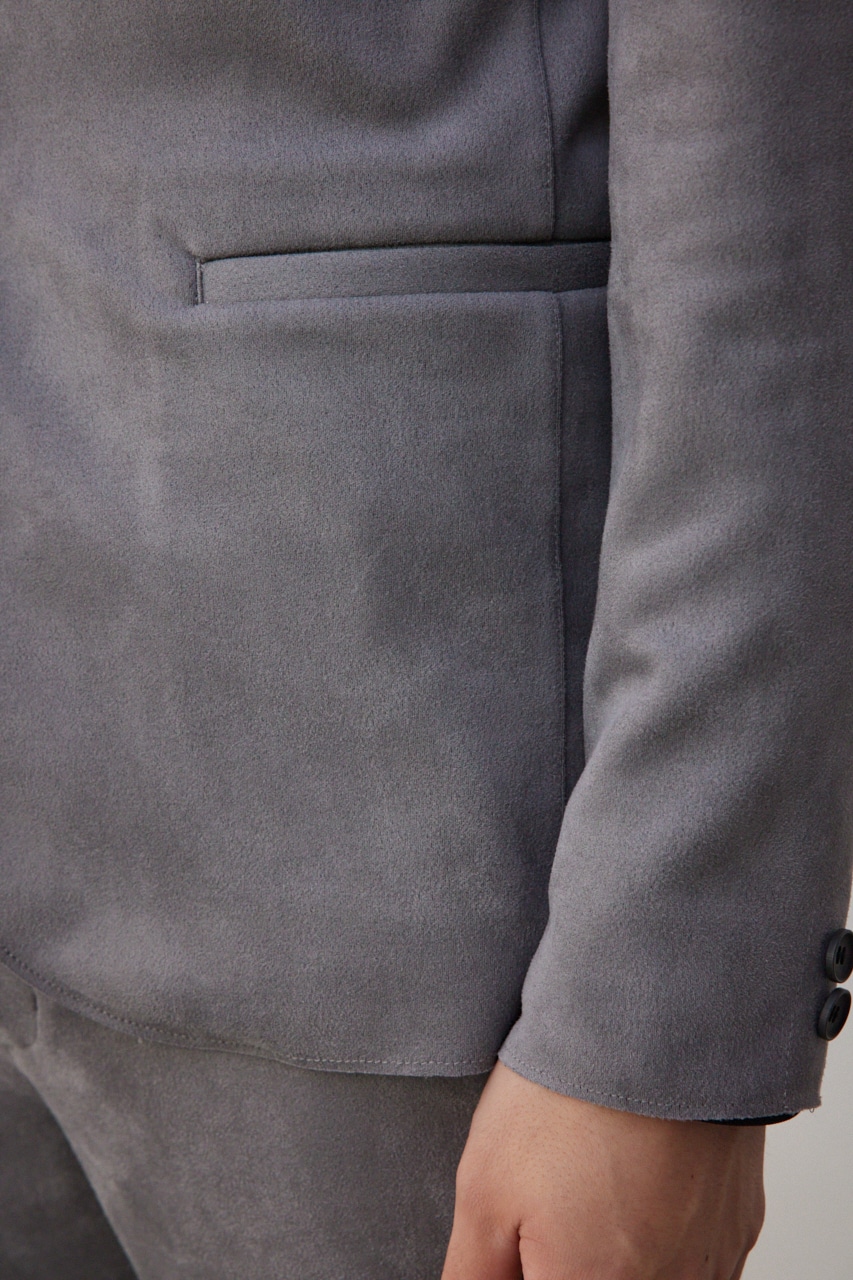 プリマベーラフェイクスウェードジャケット GRY M