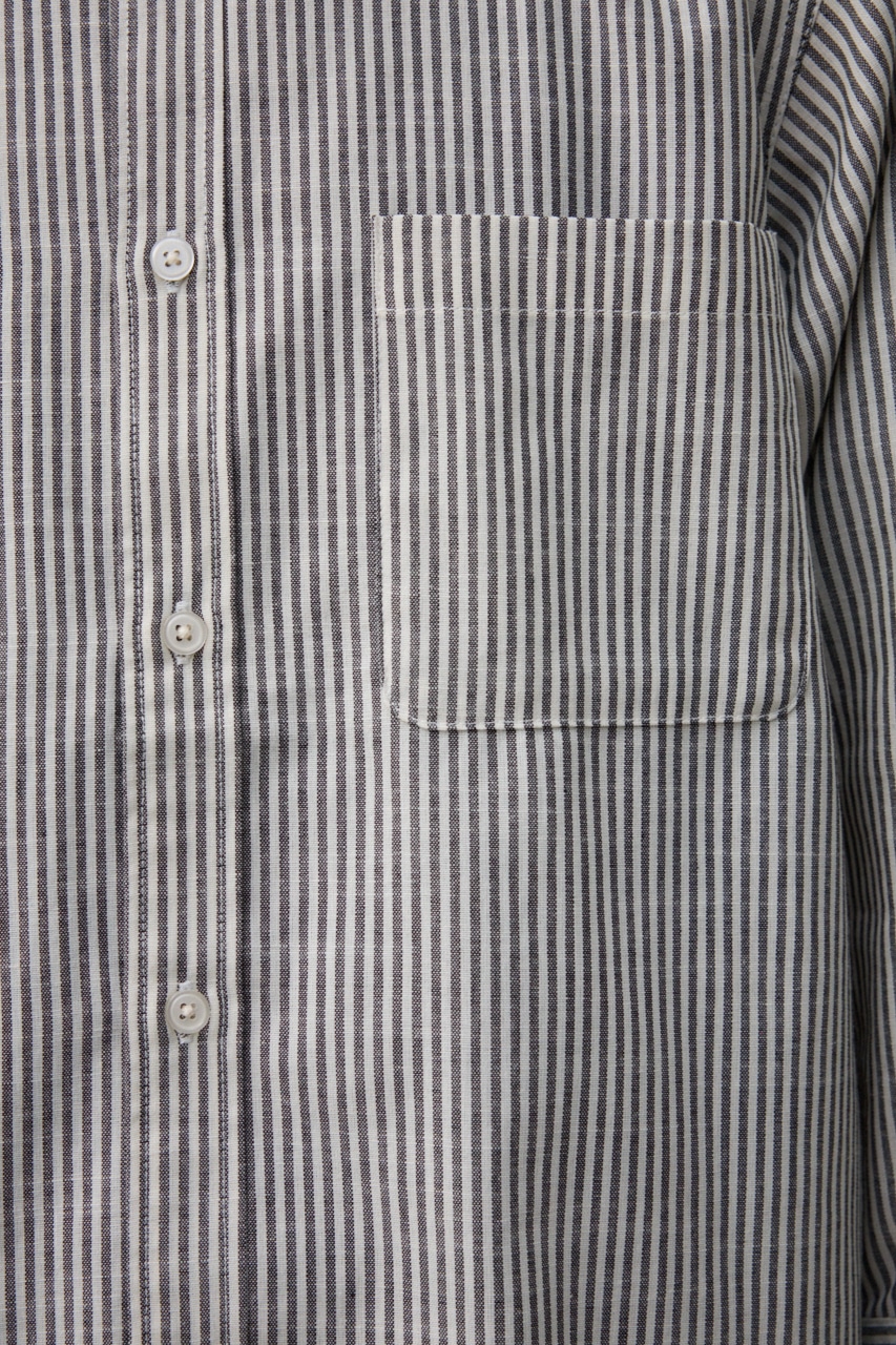 テックリネン7分袖シャツ 柄BLK M