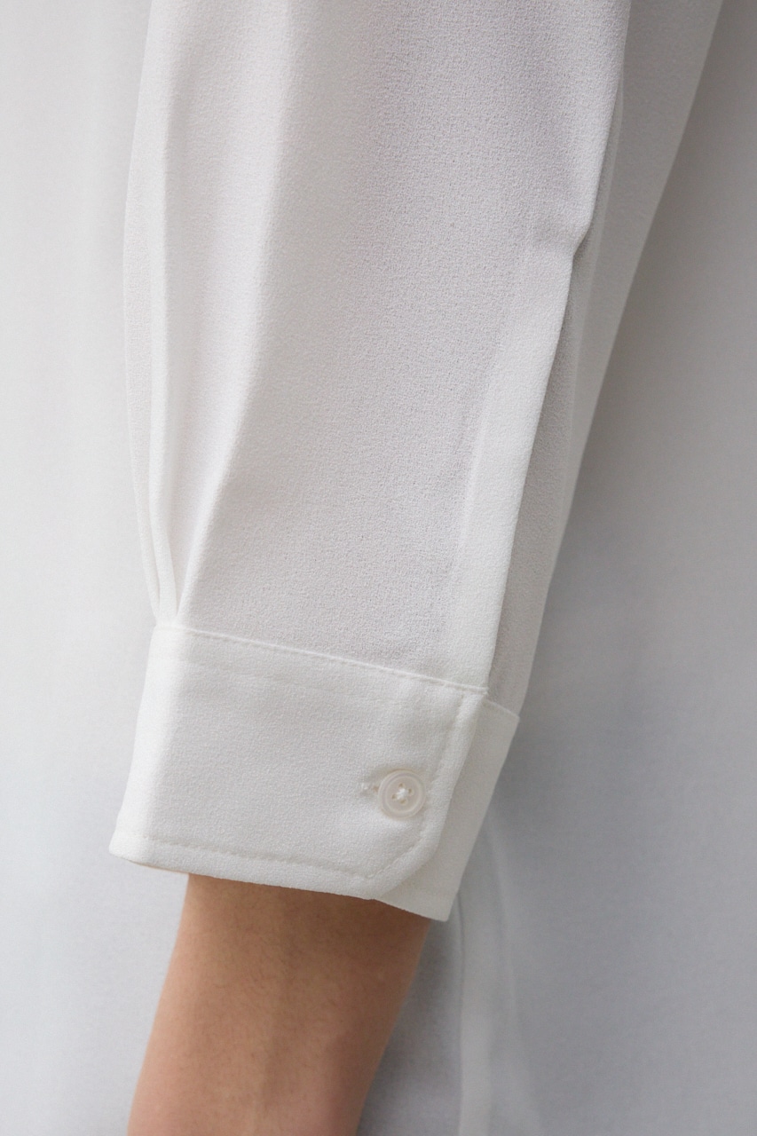 ソフトジョーゼット7分袖シャツ WHT L