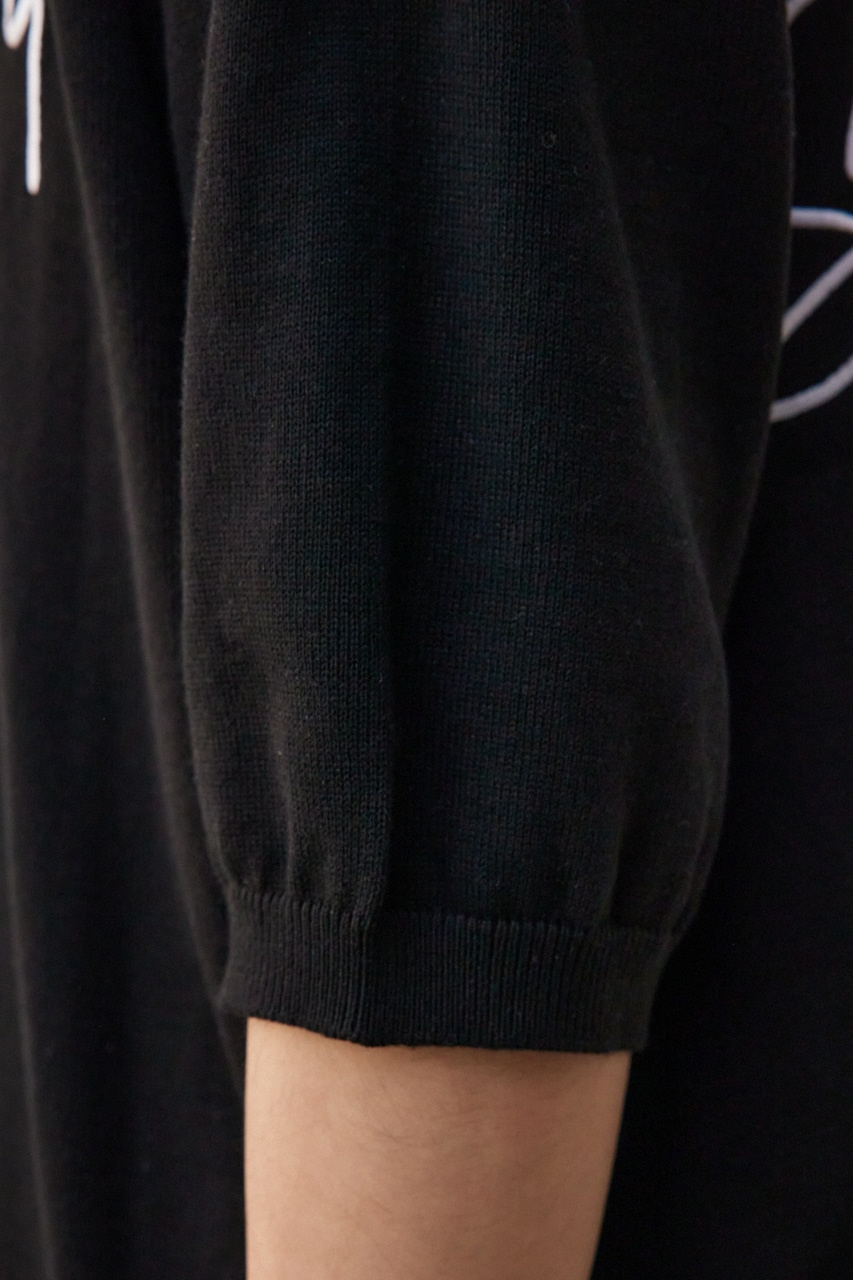 AZUL BY MOUSSY | 3D刺繍半袖ニットトップス (ニット ) |SHEL