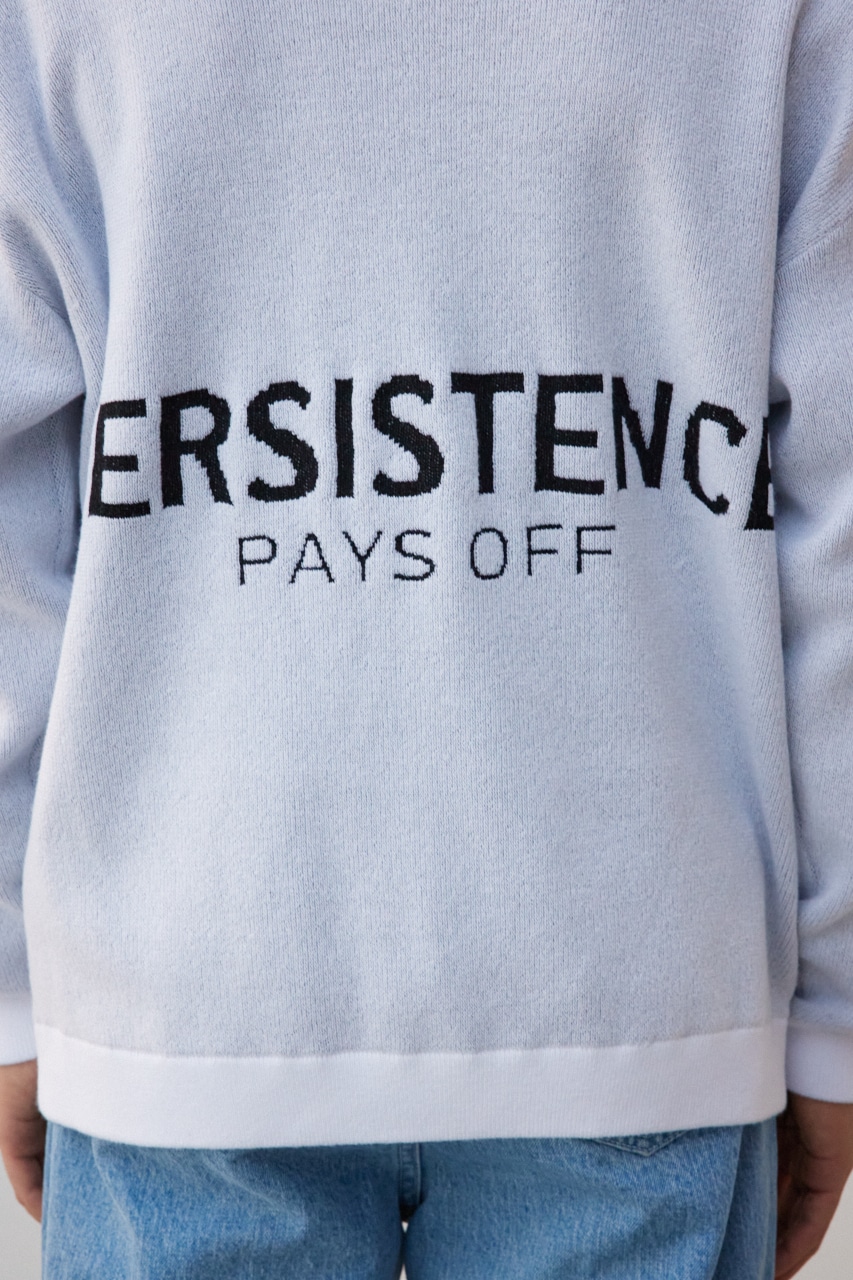 バックロゴジャガードカーディガン WHT L