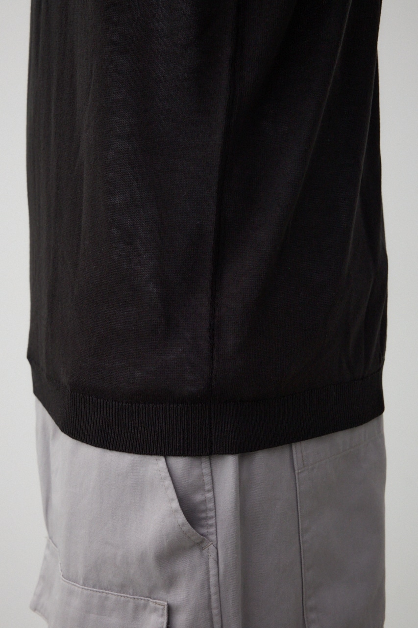 サマーニットグラフィックトップス BLK FREE