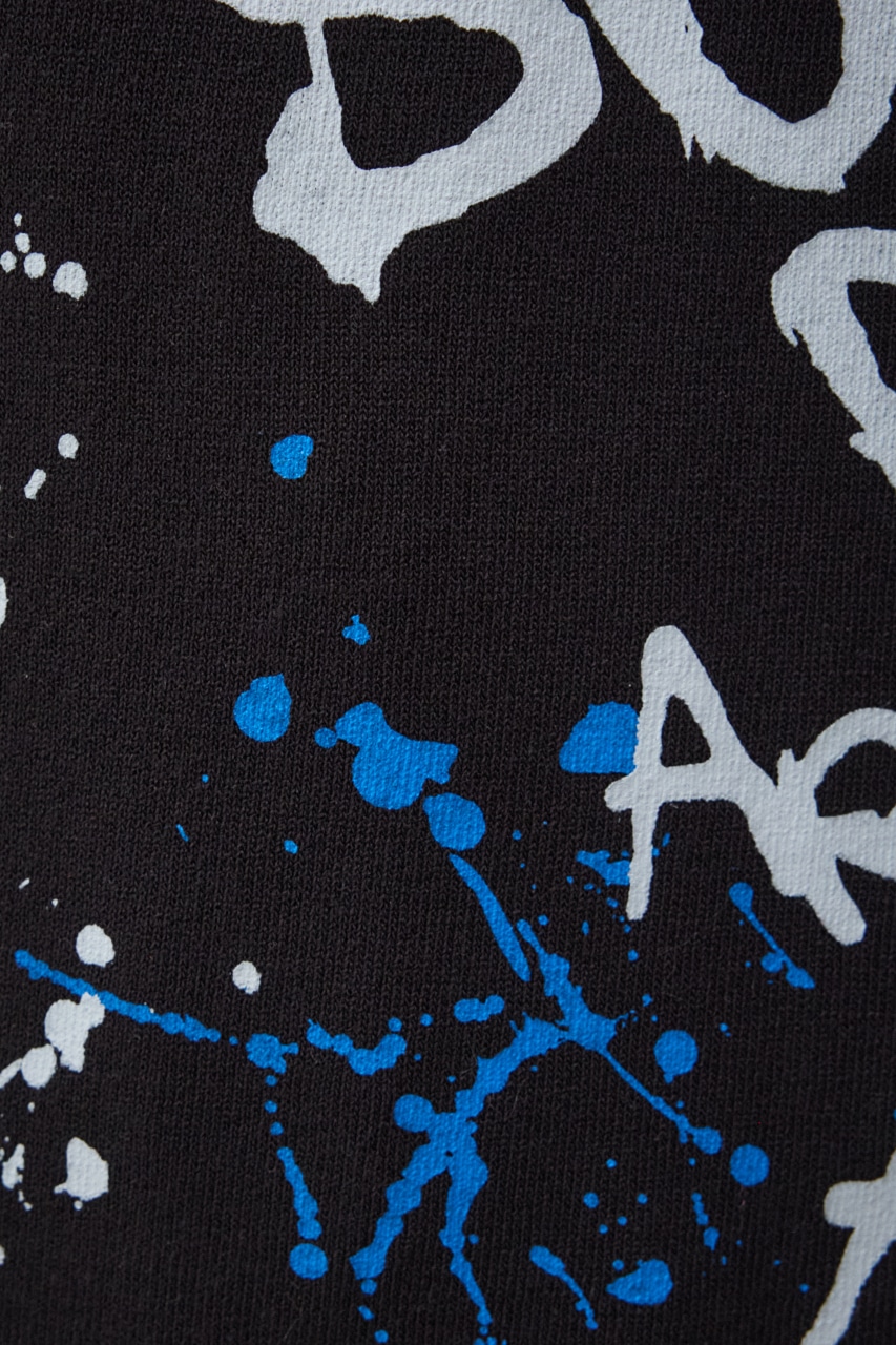 ペイントグラフィックニットトップス BLK FREE