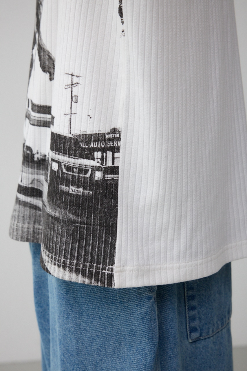ビッグフォトプリントトップス WHT FREE