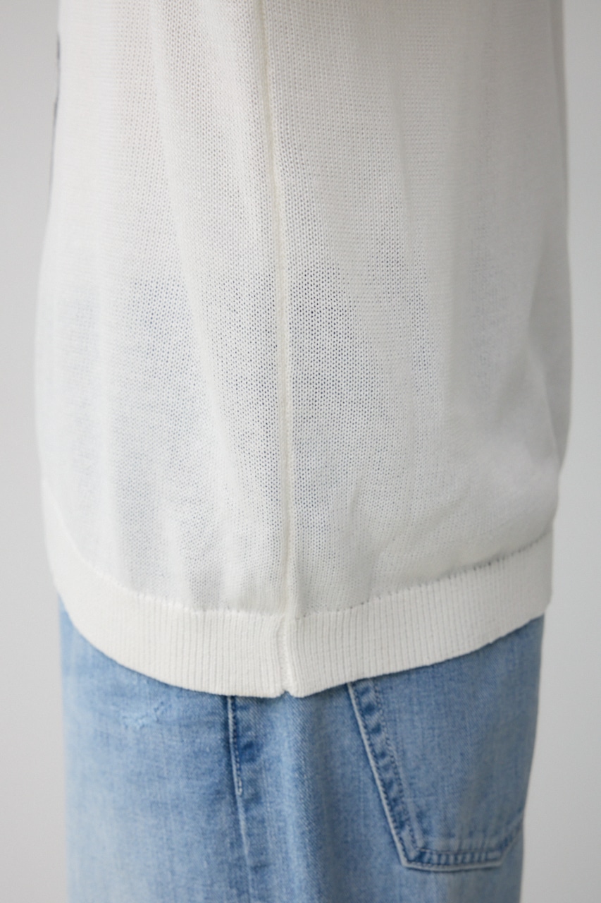 Couragcousプリント半袖ニット IVOY FREE