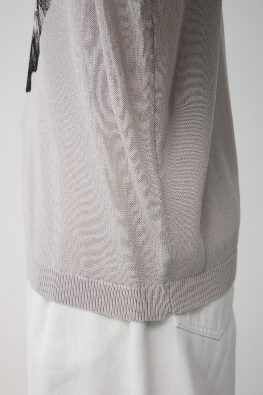 Couragcousプリント半袖ニット L/GRY FREE