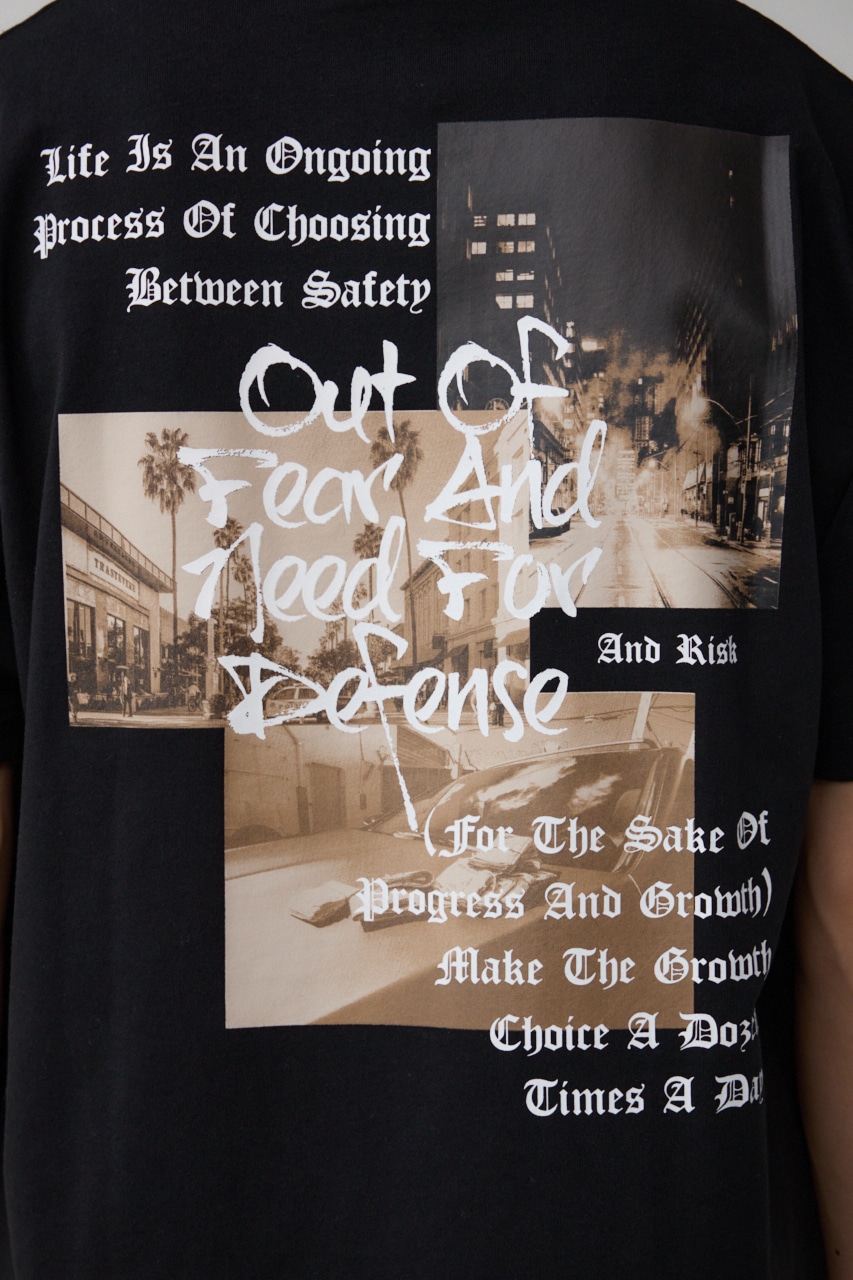 スリーフォトバックTEE BLK S