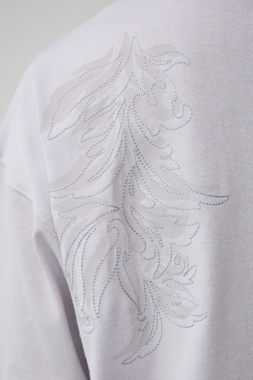 フラワープリント刺繍TEE L/GRY FREE