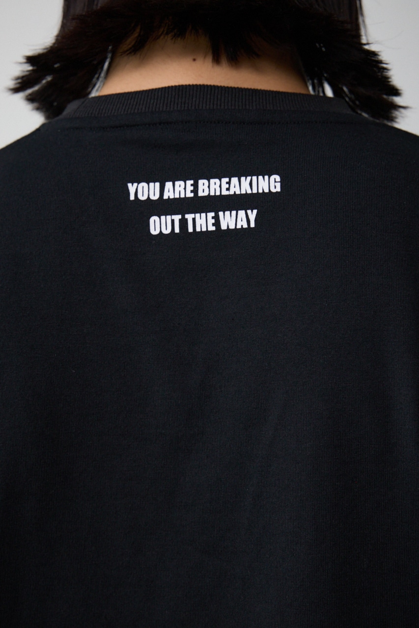 ブロンズエンボス半袖TEE BLK FREE