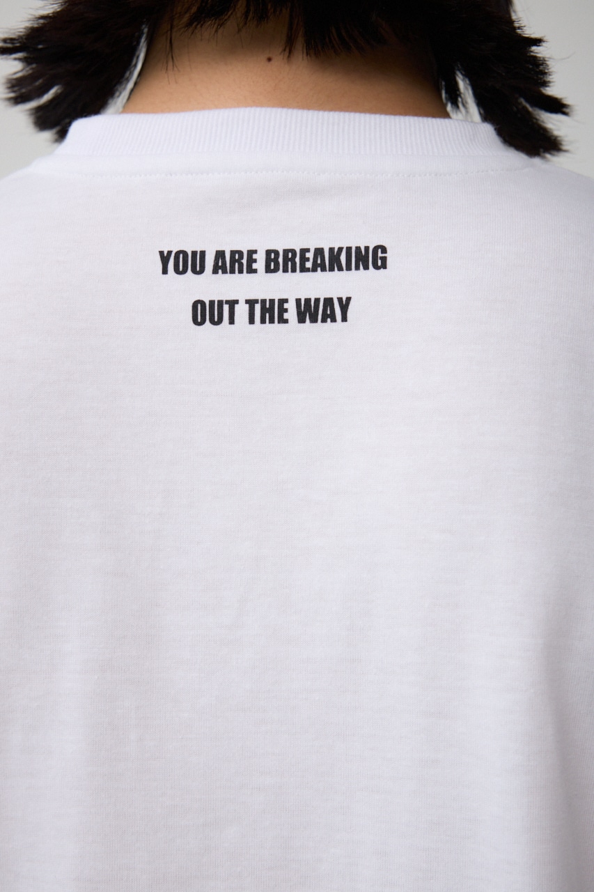 ブロンズエンボス半袖TEE WHT FREE