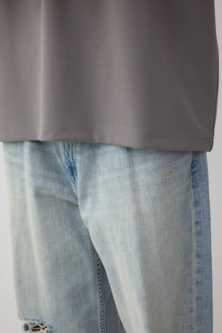 異素材スウィッチングラフィックTEE 柄GRY S