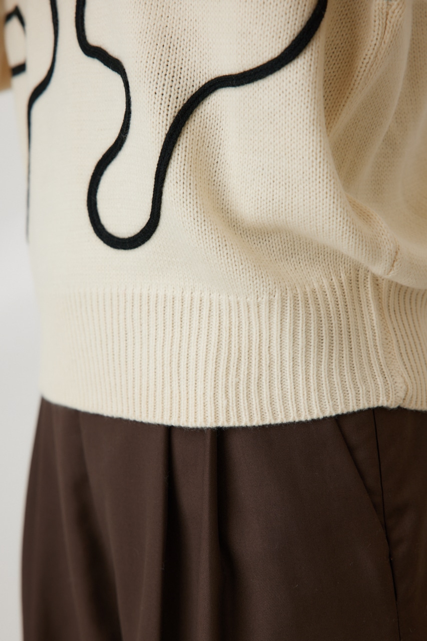 コードエンブロイダリーニット O/WHT FREE