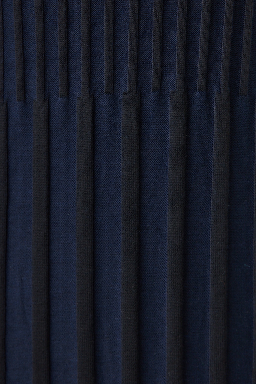 フロントジップリブニットワンピース BLK FREE