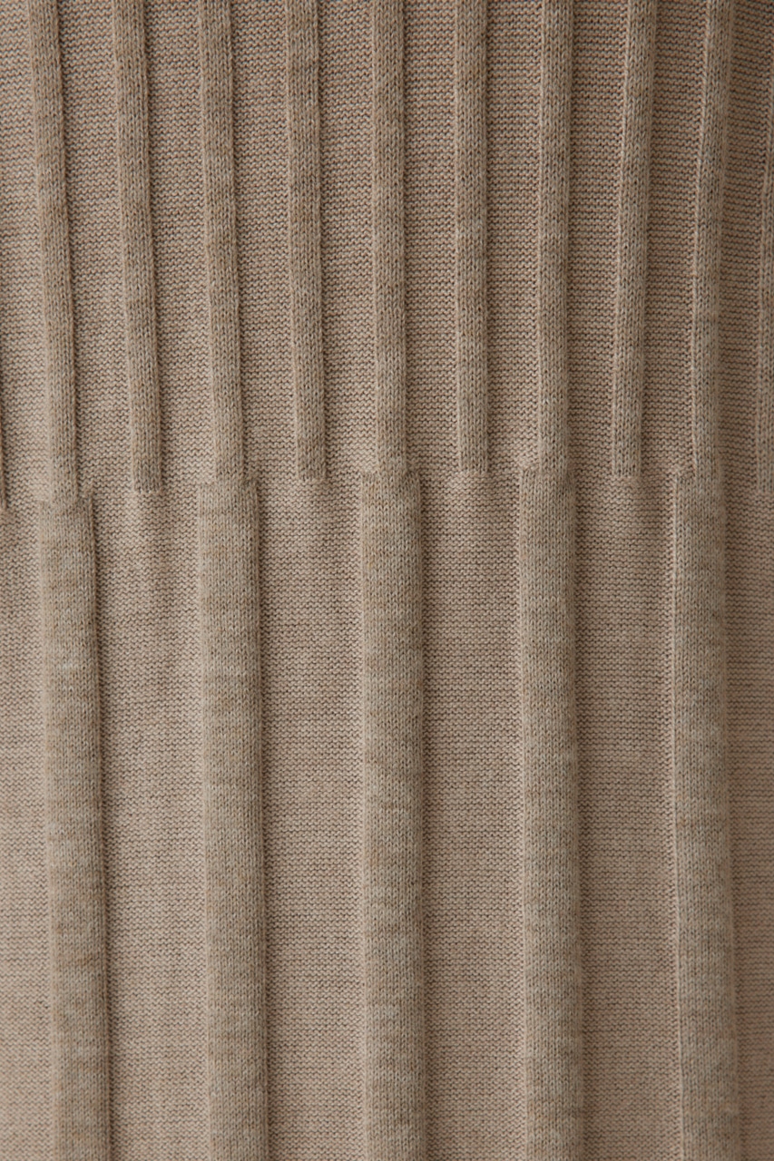 フロントジップリブニットワンピース GREIGE FREE