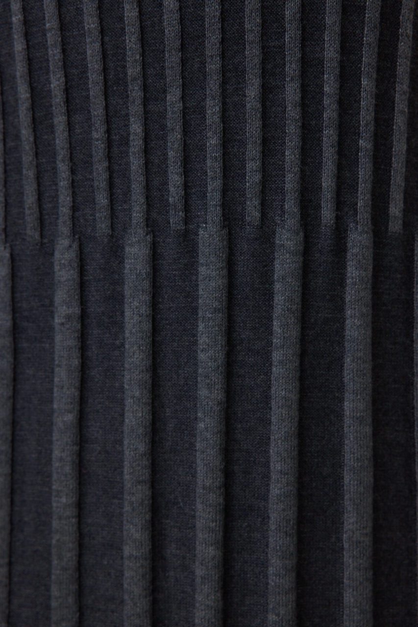 フロントジップリブニットワンピース GRY FREE