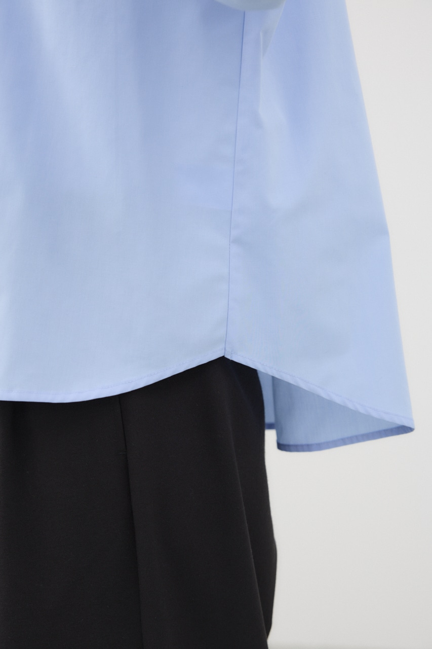 フリルスタンドカラーブラウス L/BLU FREE