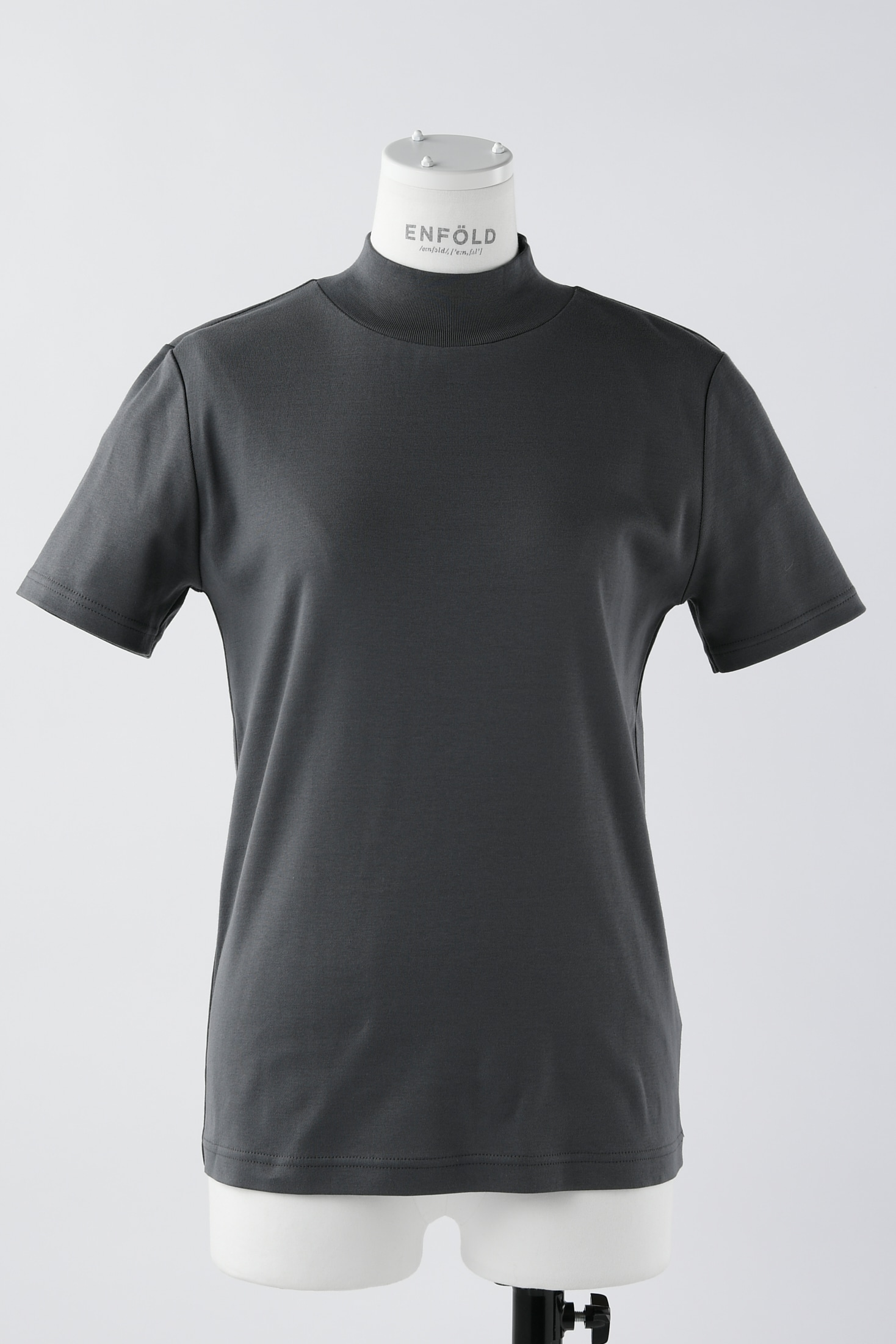 STAND-NECK COMPACT T-SHIRT｜38｜BLK｜CUT AND SEWN｜|ENFÖLD 
