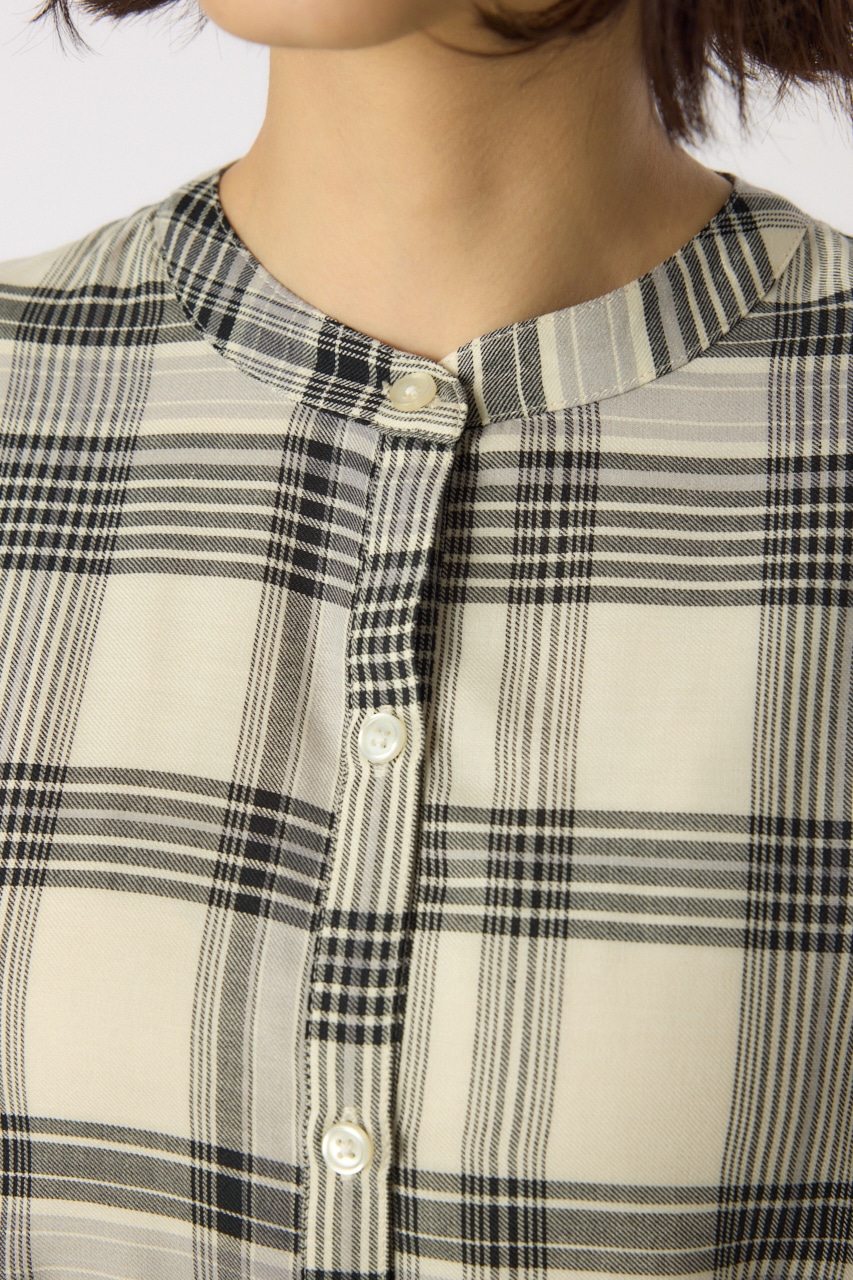 マルチチェックティアードチュニック 柄BLK FREE