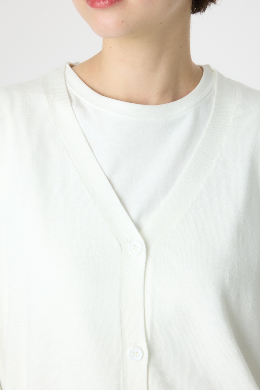 スクリプト LOGO ニットカーディガン O/WHT FREE