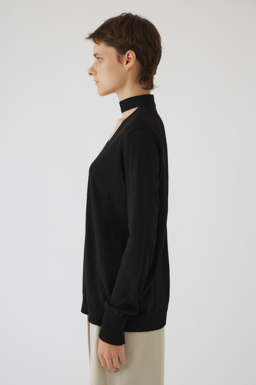 【LIMITED SALE】Classic tie knit BLK FREE