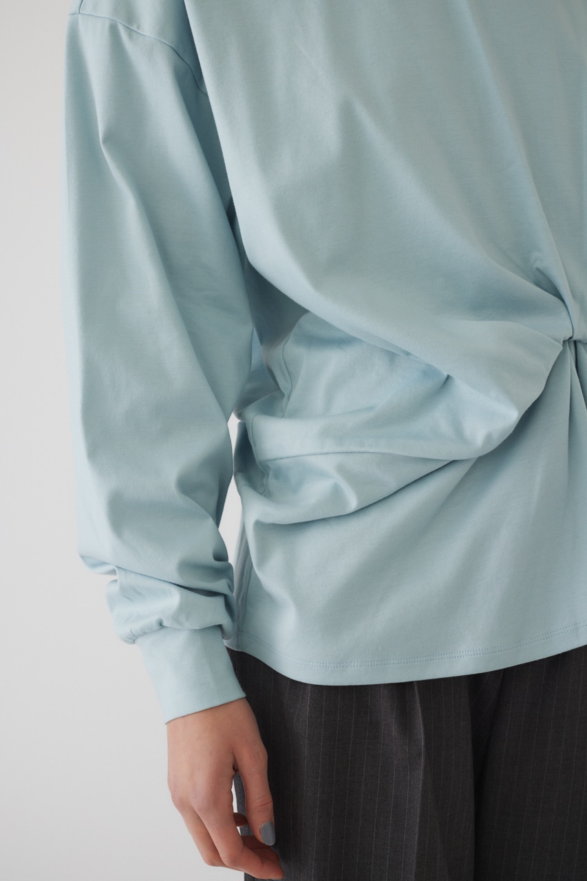 【LIMITED SALE】Front twist cut tops L/BLU FREE