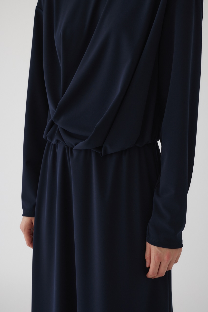 【LIMITED SALE】Asymmetry drape dress NVY 38