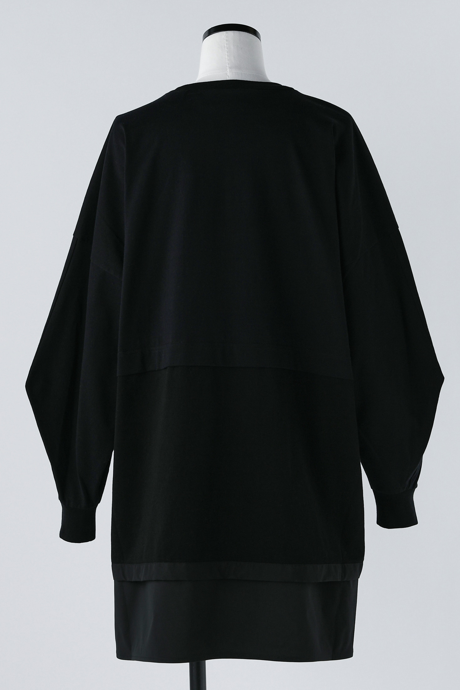 layered long-sleeves pullover｜M｜BLK 