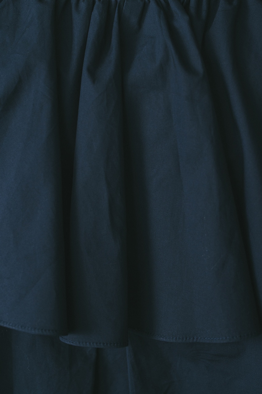 美品 アルアバイル ノーカラー ラッフルカラーチェックブラウス ヨーク 茶系 セール】 アシメラッフルブラウス （シャツ・ブラウス）｜allureville