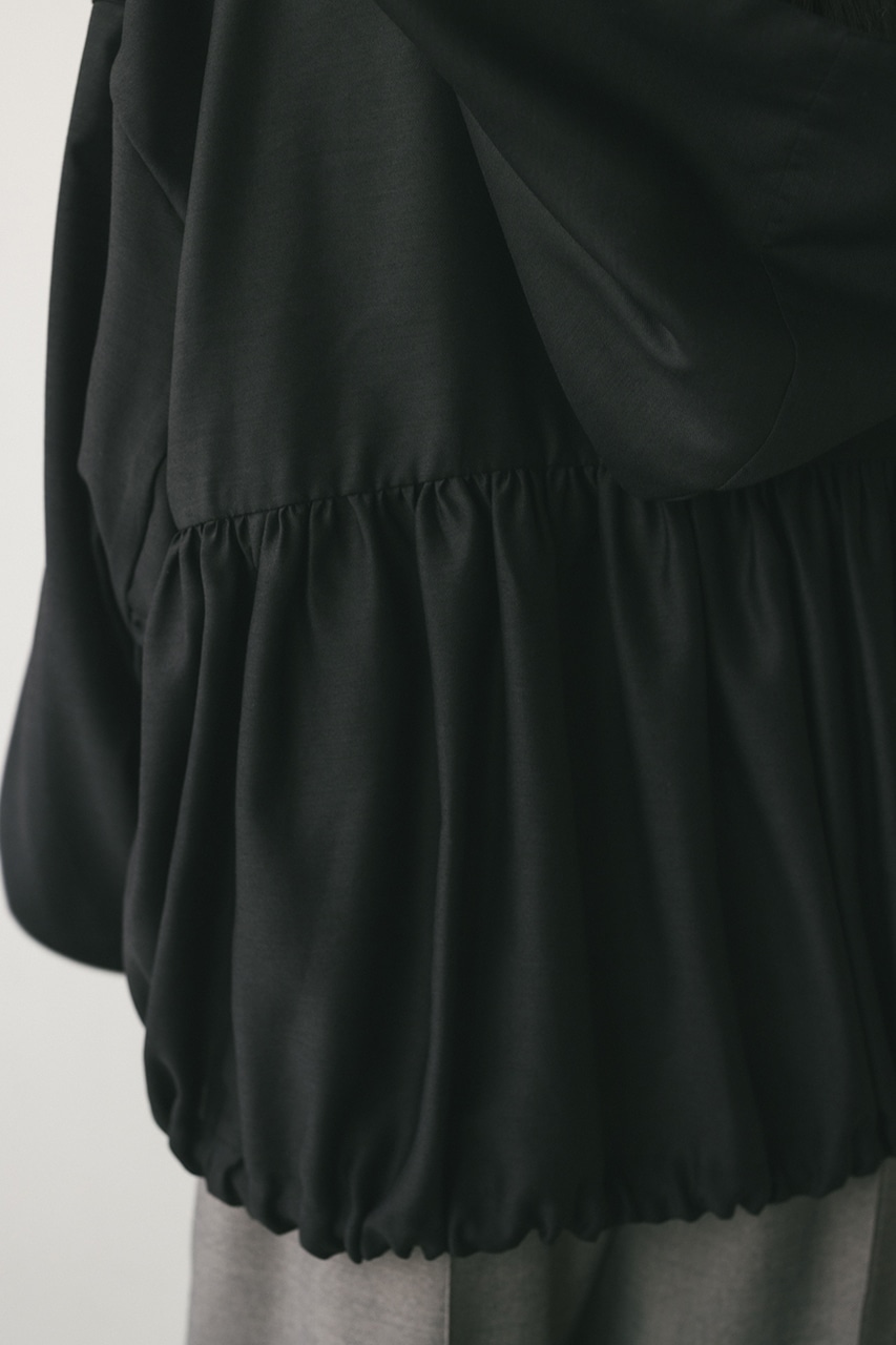 シアーギャザーフードシャツブルゾン BLK FREE