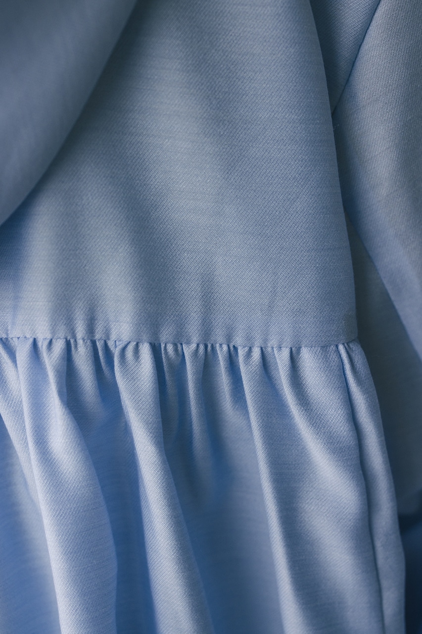 シアーギャザーフードシャツブルゾン SAX FREE