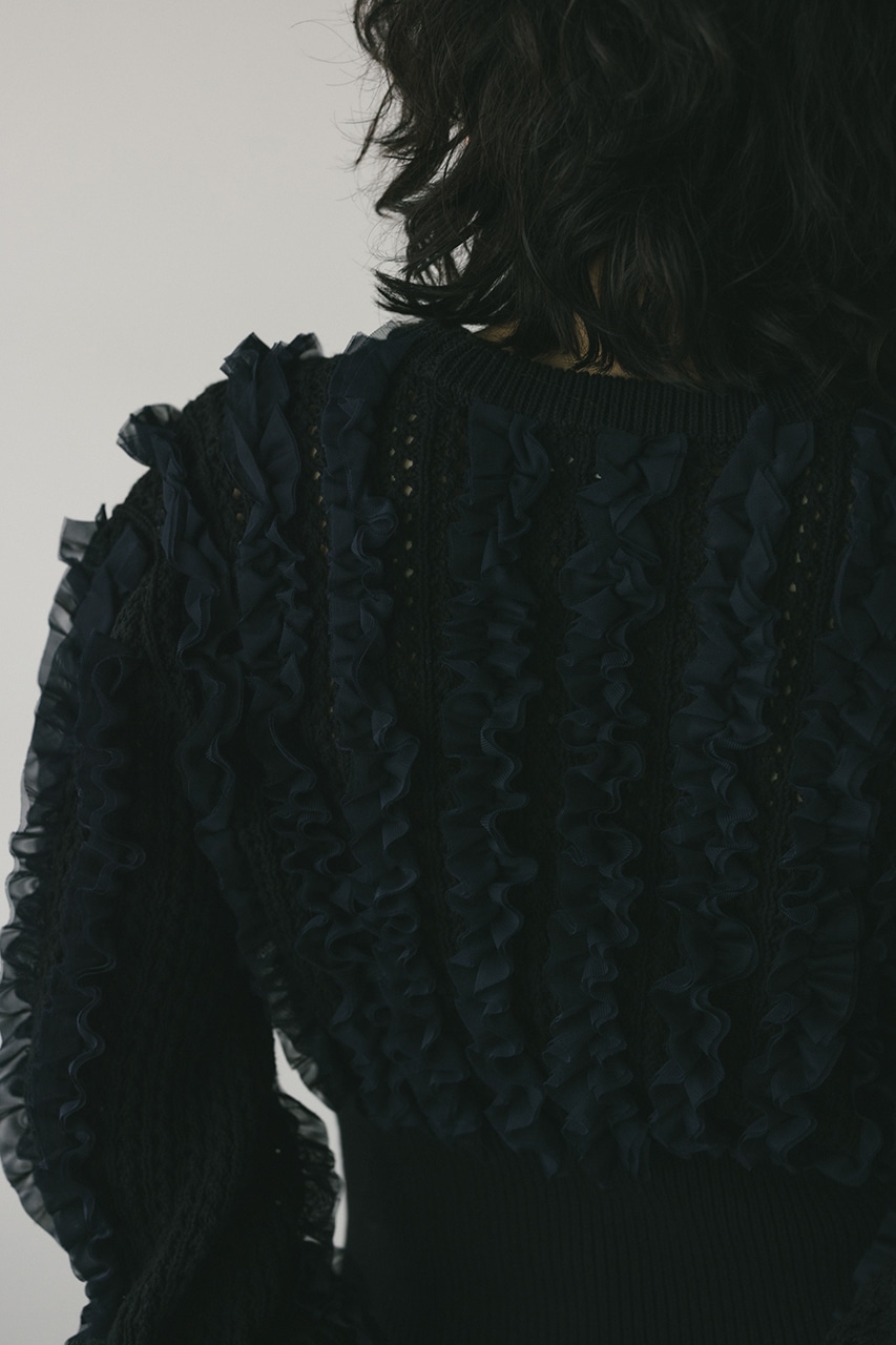 チュールフリルニット NVY FREE